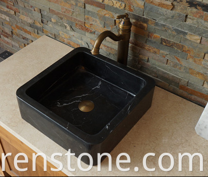 Black marble sink